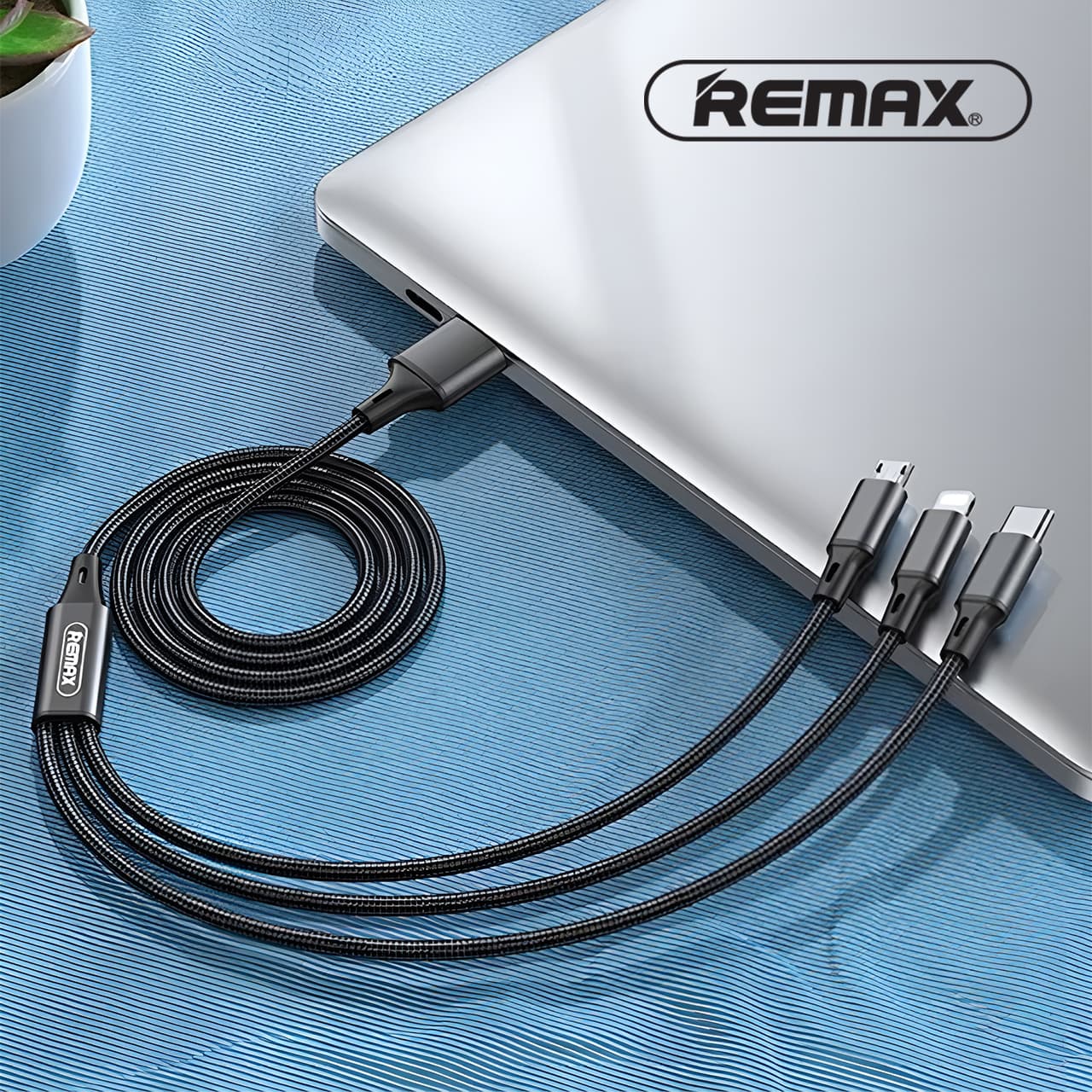 USB Data Cable REMAX Gition RC-131th 3in1 (2.8A) crni