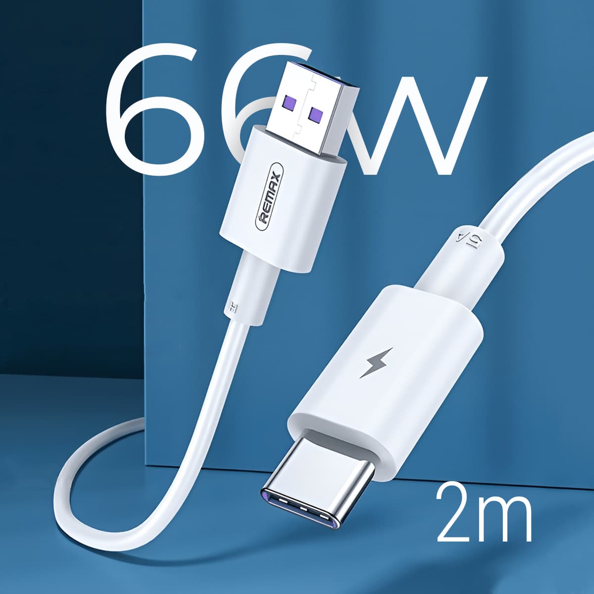 USB Data Cable REMAX RC-183a Marlik Series 66W FAST CHARGE Type C beli 2m
