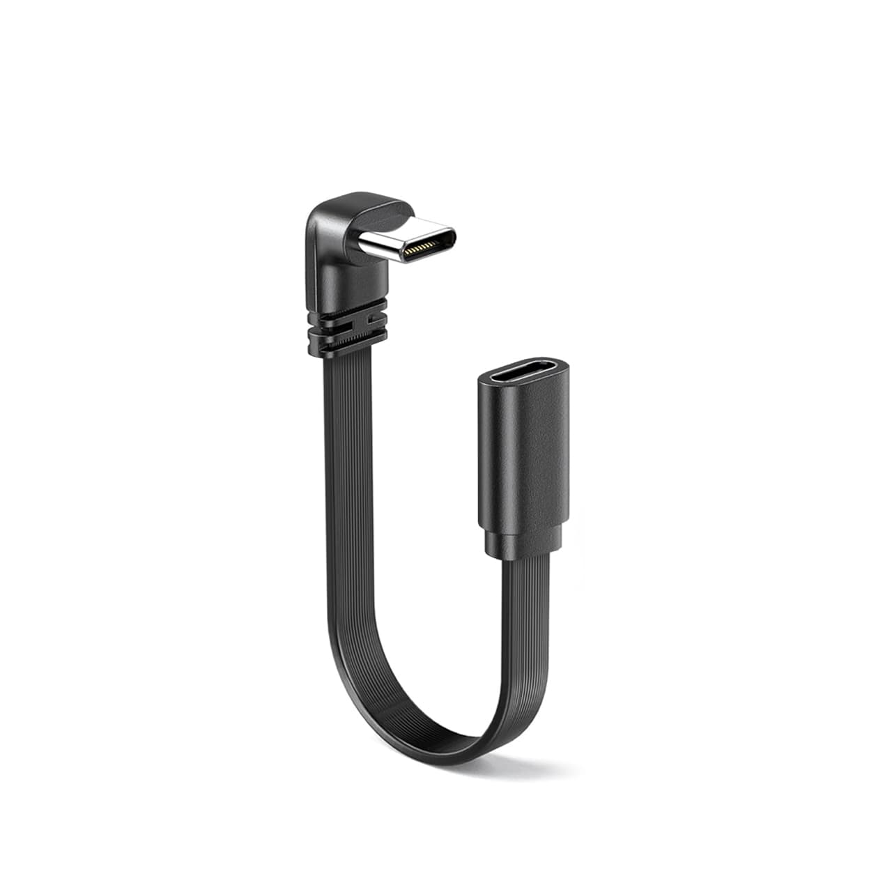 USB Data Cable PD SUPER FAST 66W Type-C (L-oblik/90°) na Type C M/Ž crni 0,1m