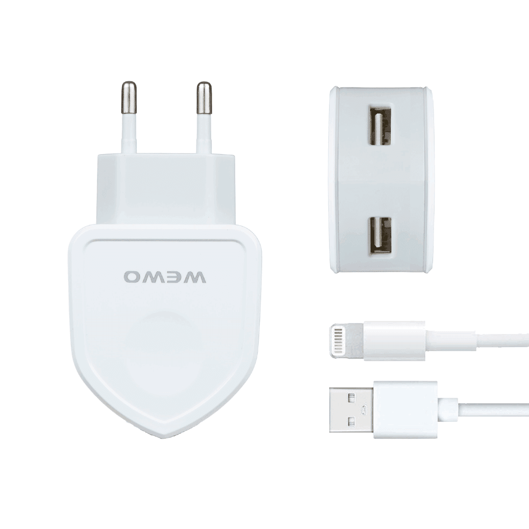 WEWO W-003 Punjač 2XUSB 2.1A + iPhone USB data cable