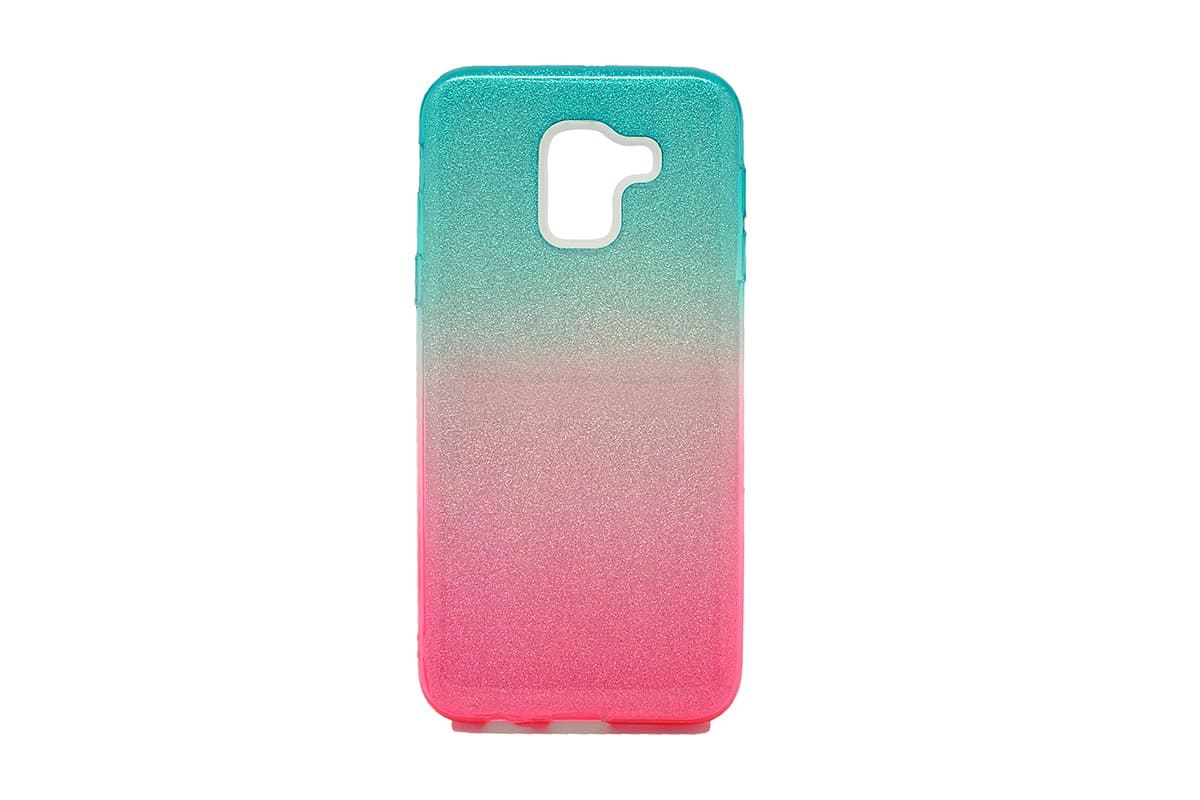 TPU DOUBLE SHINE for SM-A605F (Galaxy A6 Plus 2018) green/pink