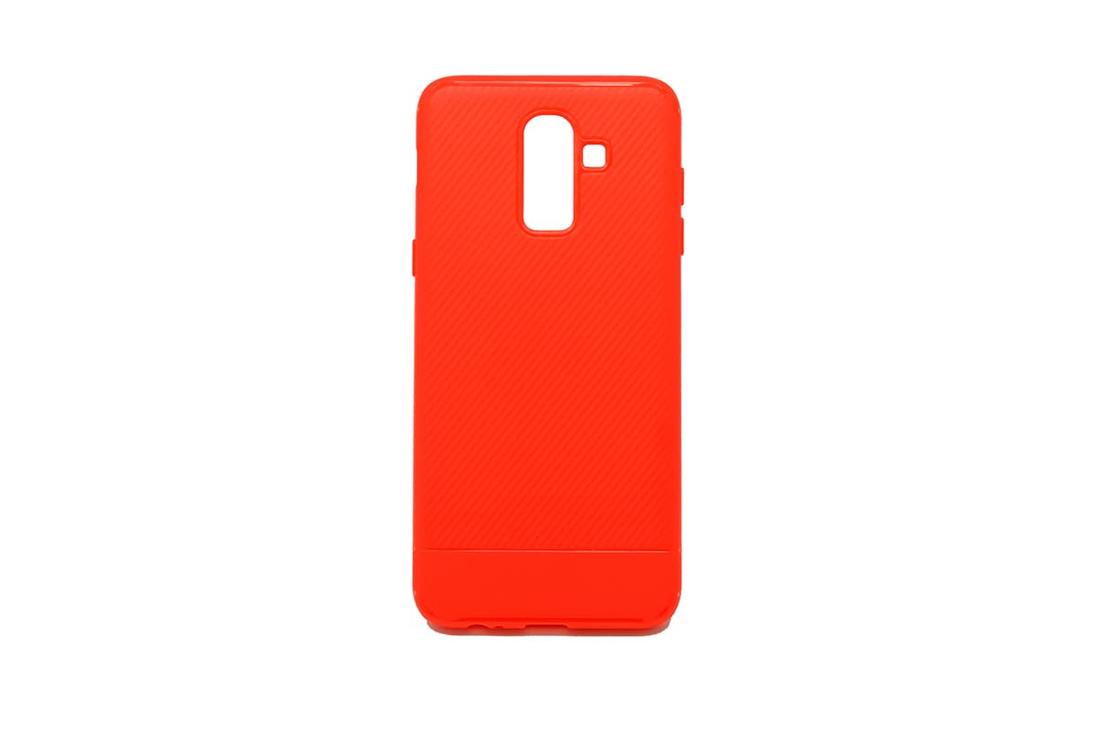 TPU CARBON for SM-J810F (Galaxy J8 2018) red
