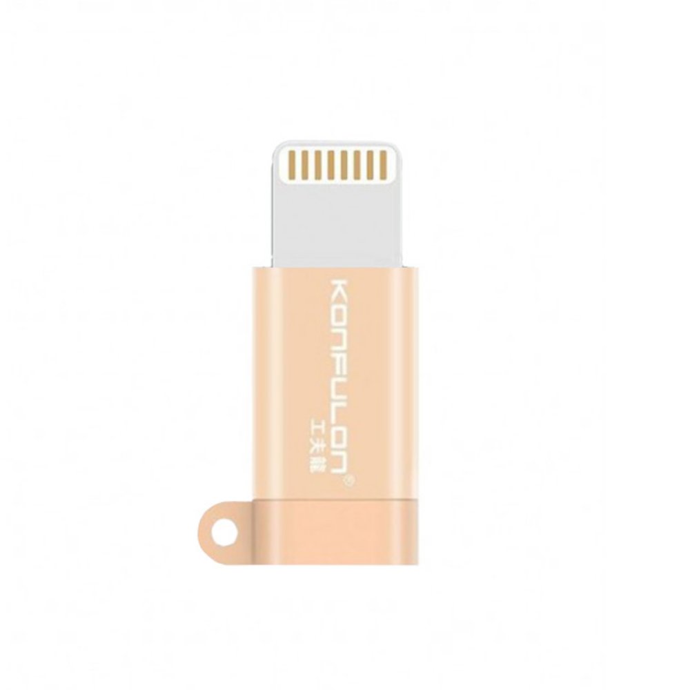 Kabl za Apple — Adapter Konfulon Micro USB na iPhone lightning, zlatni