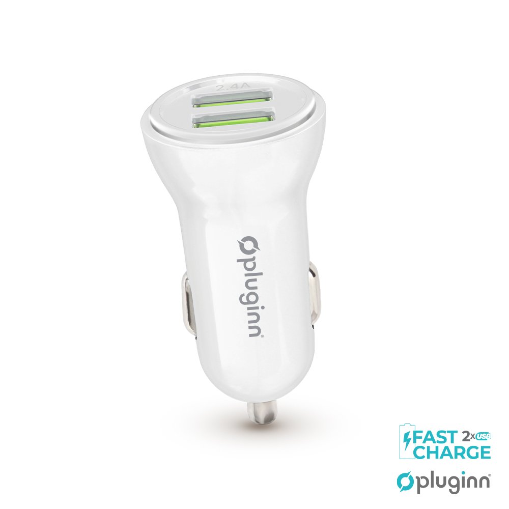 Punjač — Auto Pluginn PI-35 2xUSB, 2.4A, beli