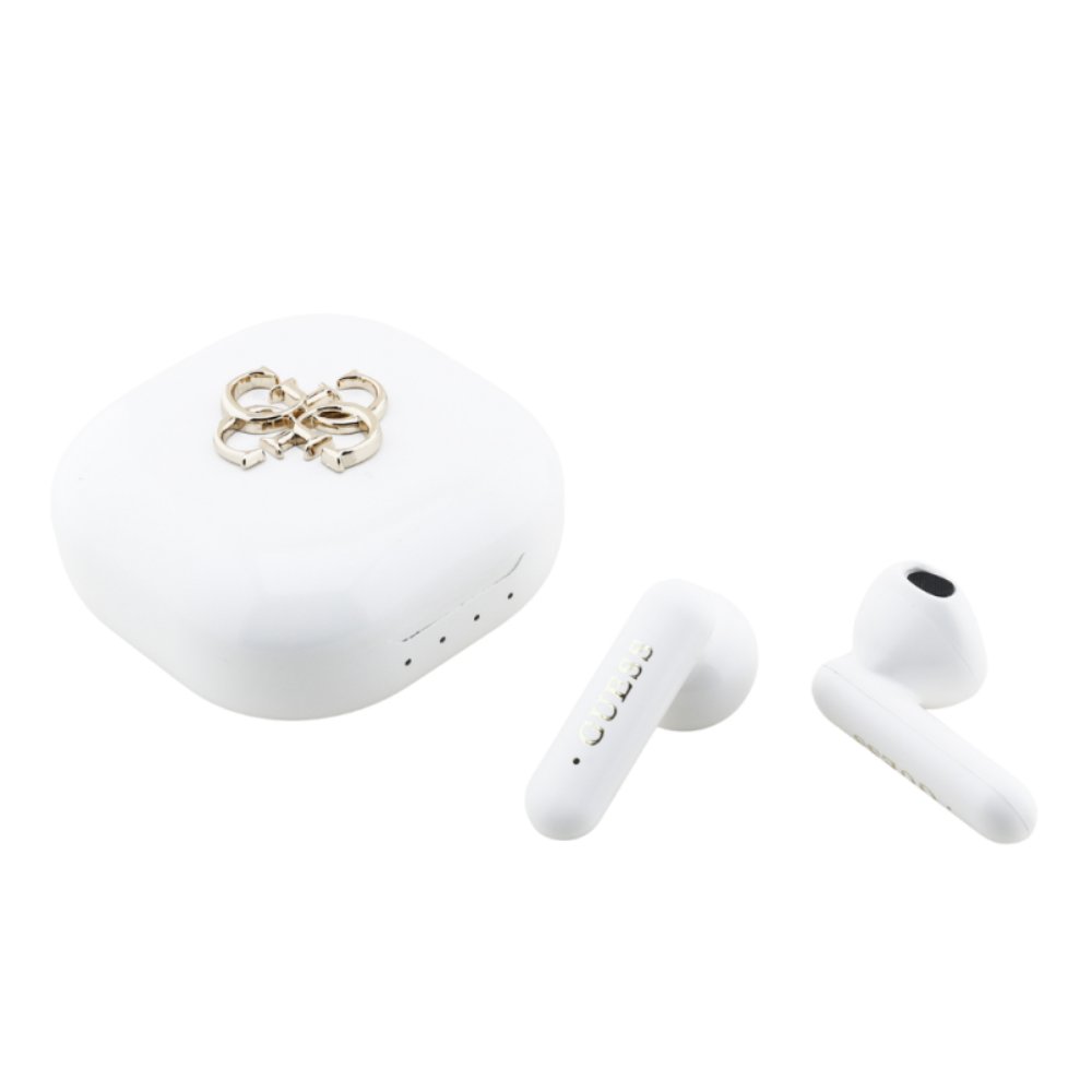 Audio oprema za Apple iPhone 4 — Bluetooth slusalice Guess TWS 4G Metal logo bele