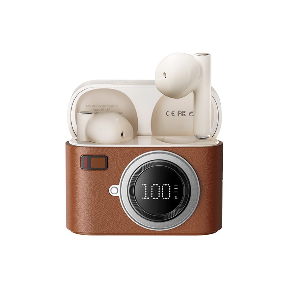 Audio oprema — Bluetooth slusalice Remax CozyBuds W33, braon