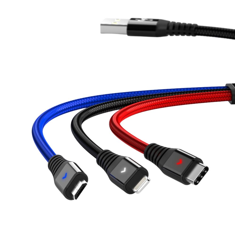 Kabl — Data Konfulon DC08, 2.4A, 3u1 USB na micro