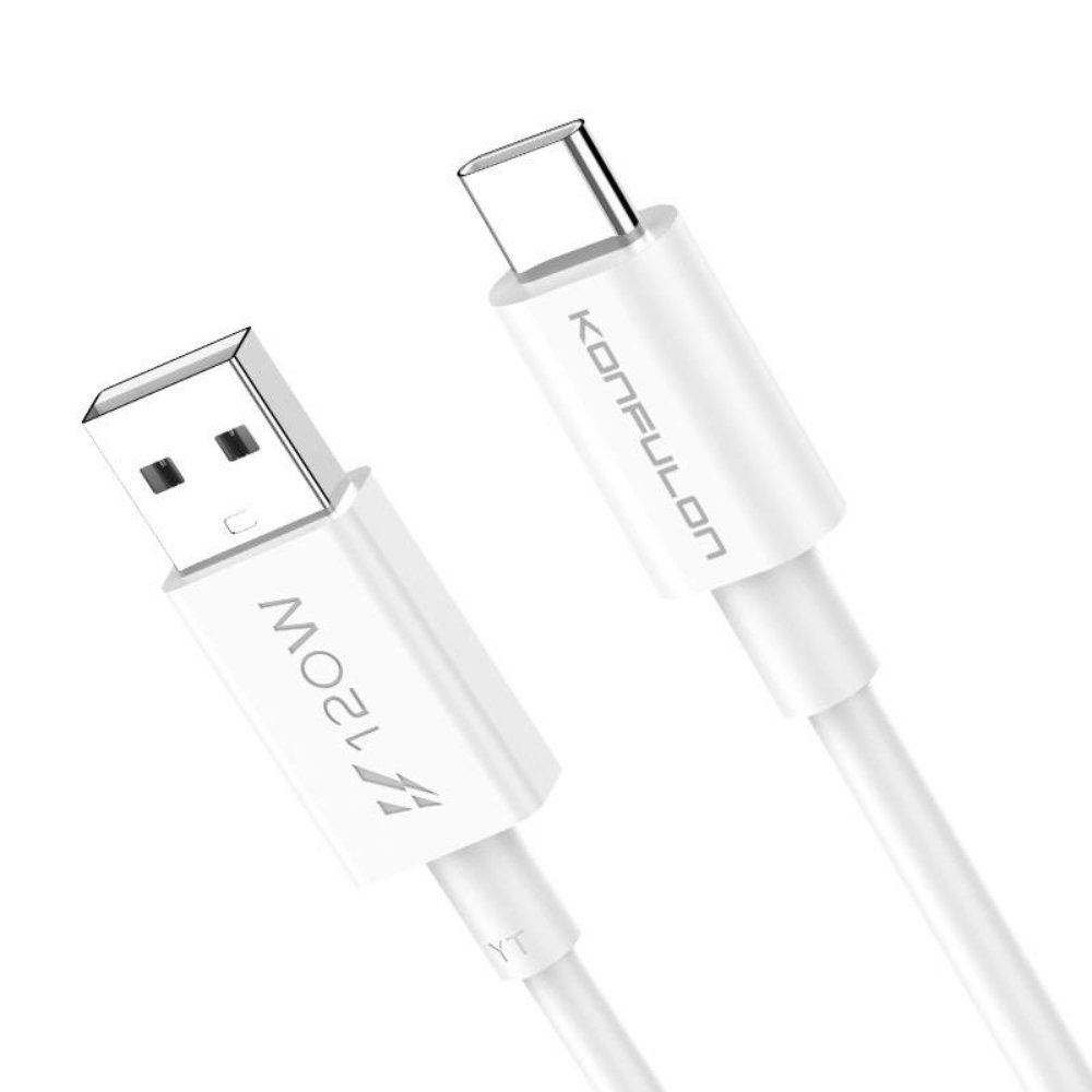 Kabl za Vivo — Data Konfulon 120W, sa kablom USB na Type C beli 1m