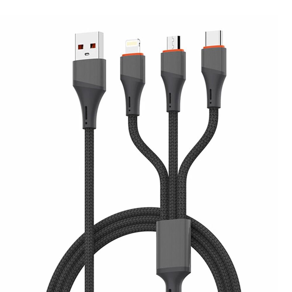 Kabl — Data Ldnio LC96 u 4.2A 3 u 1 sivi 1.2m