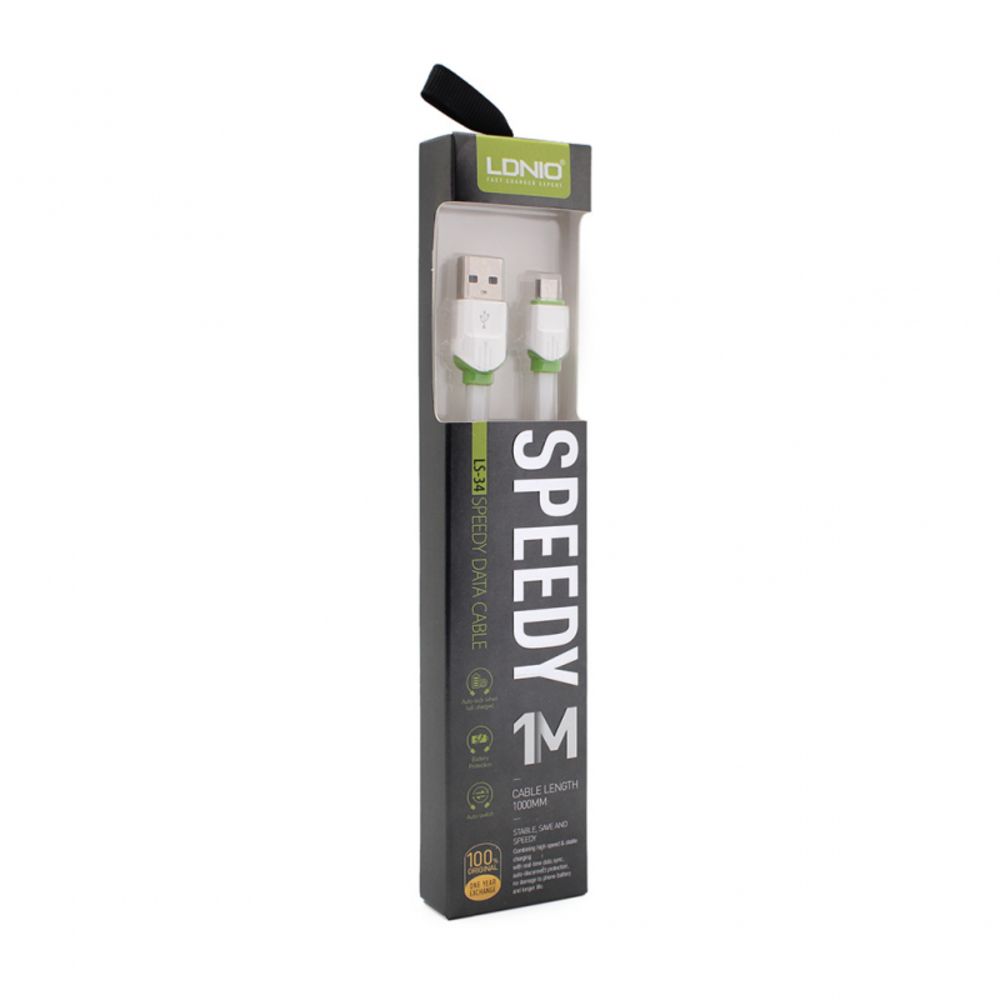 Kabl — Data Ldnio LS34 micro USB beli 1m