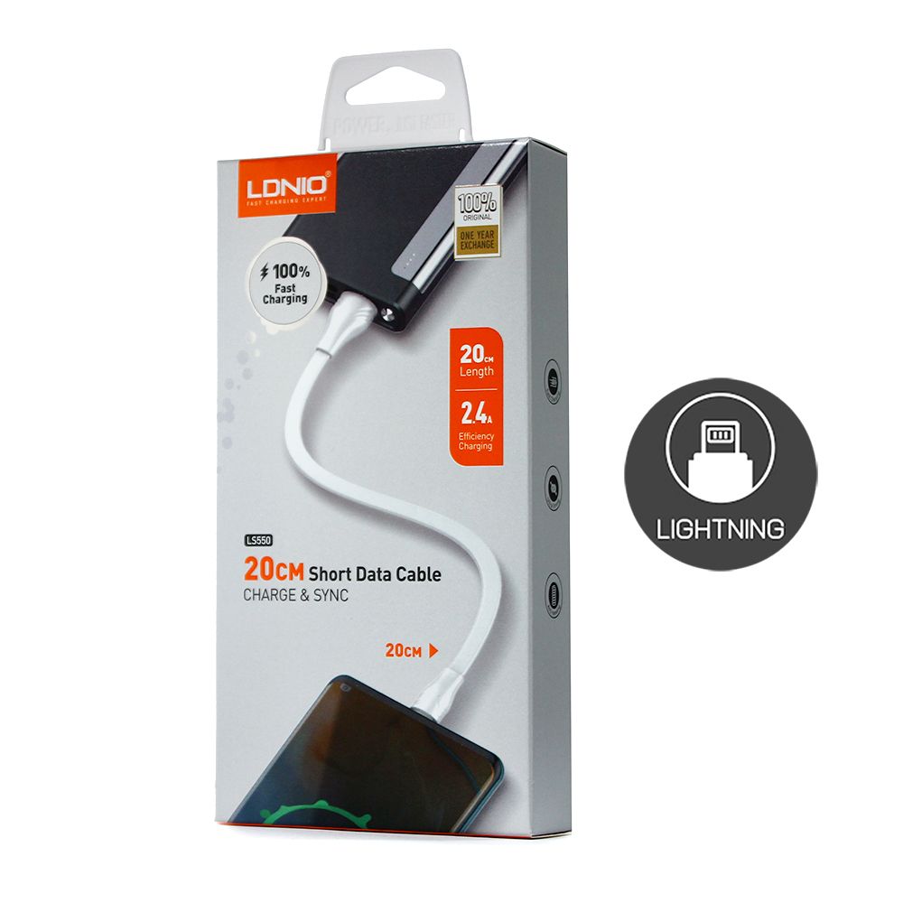 Kabl za Apple — Data Ldnio 2.4A iPhone lightning 0.2m, beli