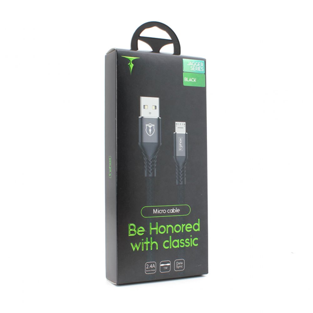 Kabl — Data T-phox Jagger T-M814 Micro USB 2.4A crni 1m
