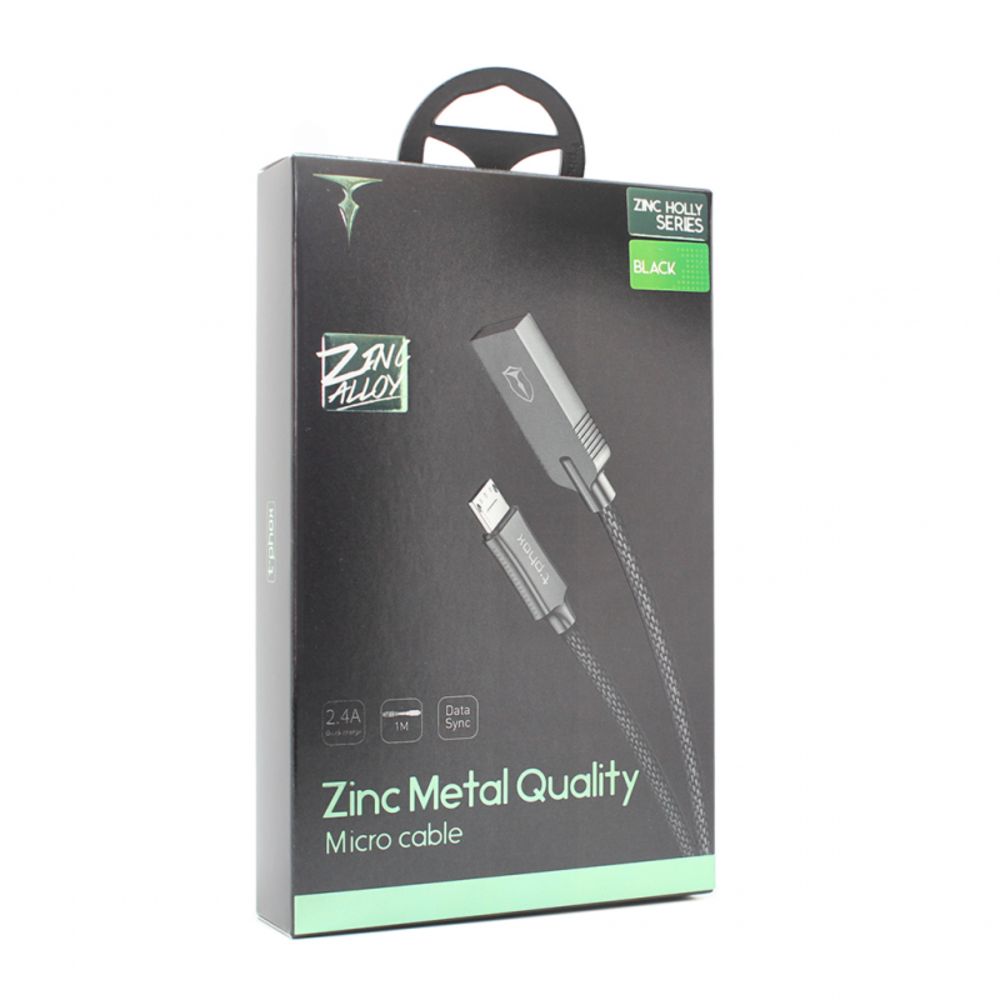Kabl — Data T-phox T-M809 Zinc Holly micro USB crni 1m