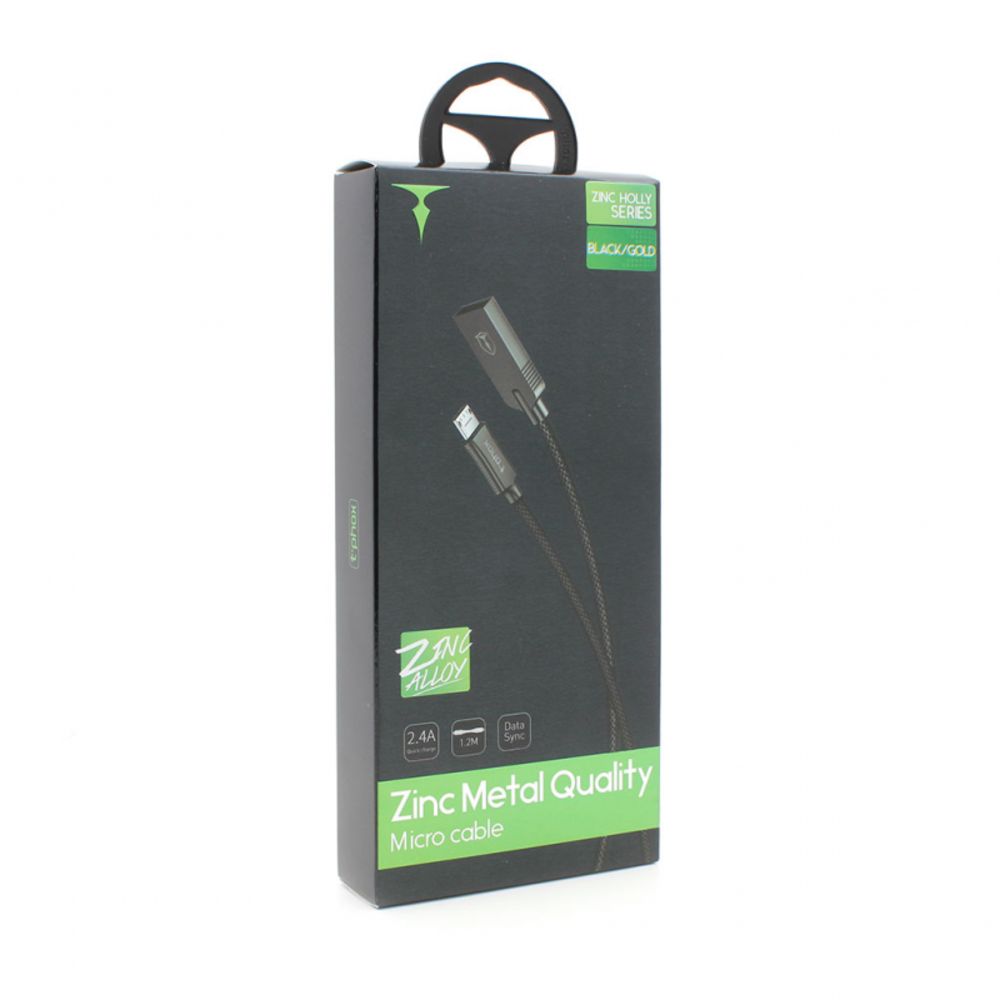 Kabl — Data T-phox Zinc Holly micro USB 2.4A zlatno-crni