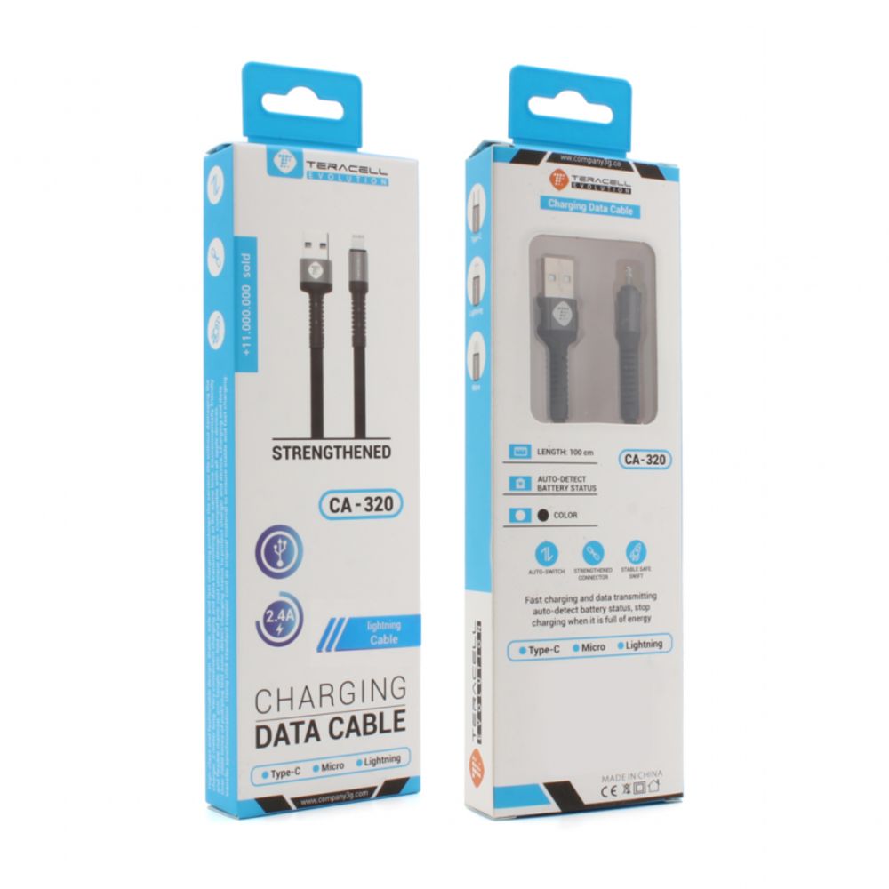 Kabl za Apple — Data Teracell Evolution iPhone lightning crni 1m