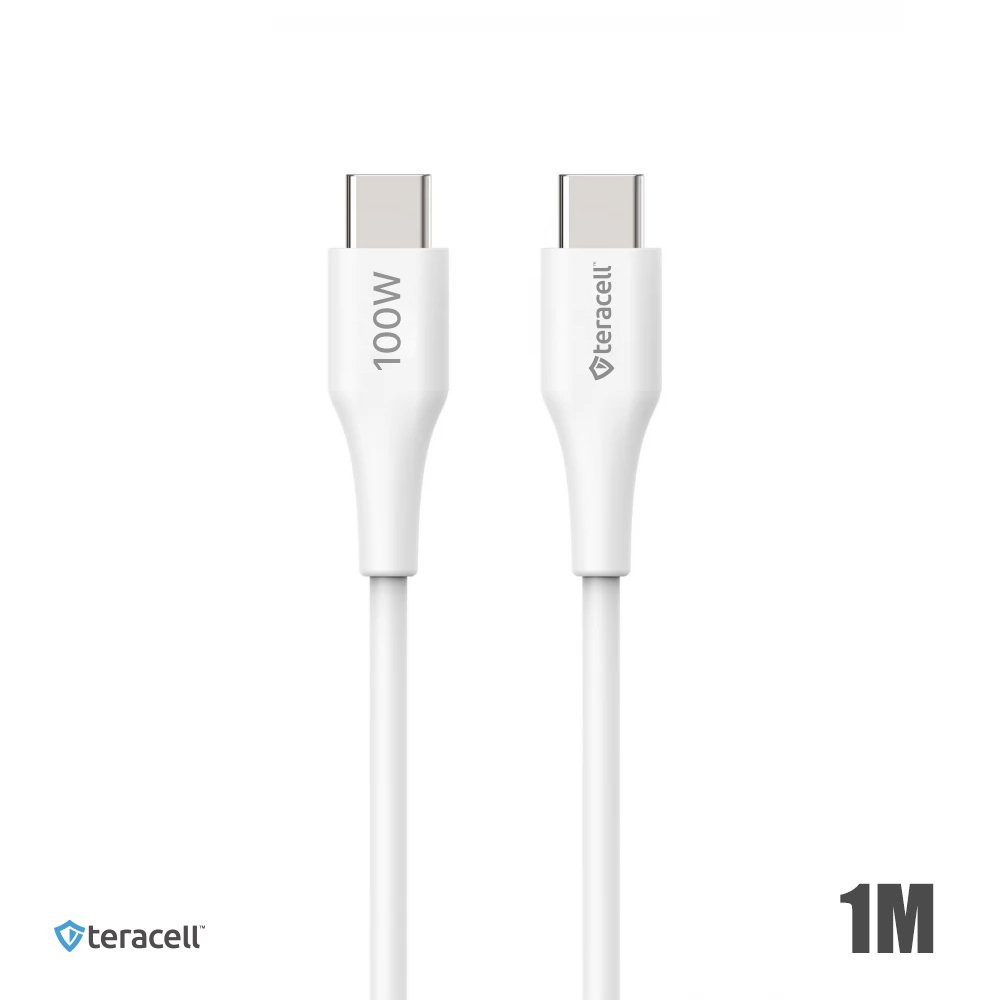 Kabl — Data Teracell Plus 100W PD Type C na Type C beli 1m