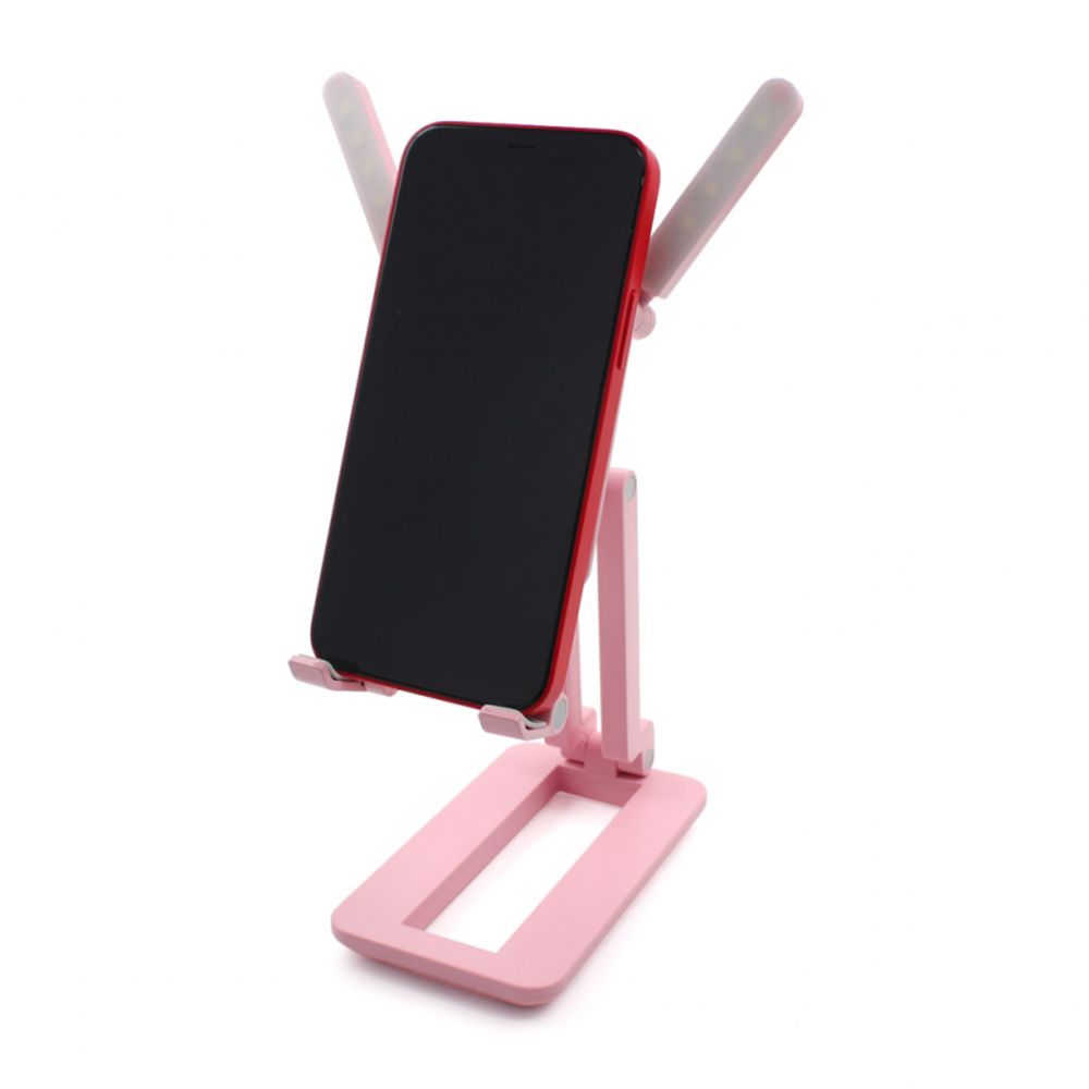 Power bank — Drzac za mobilni F6 sa LED rasvetom, pink
