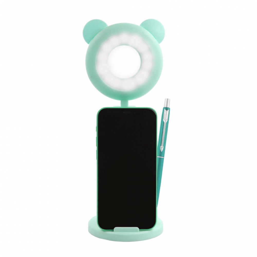 Power bank — Drzac za mobilni sa LED rasvetom makeup K5, zeleni