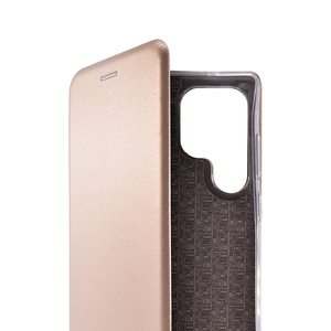 Maska za Samsung Galaxy S25 Ultra — Flip Leather, zlatna