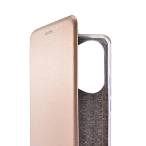 Maska za Honor 400 Pro — Flip Leather, zlatna