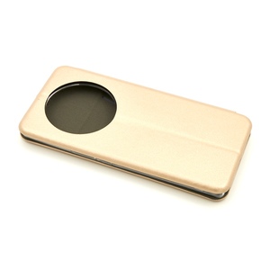 Maska za Honor Magic 5 Lite — Flip Leather, zlatna