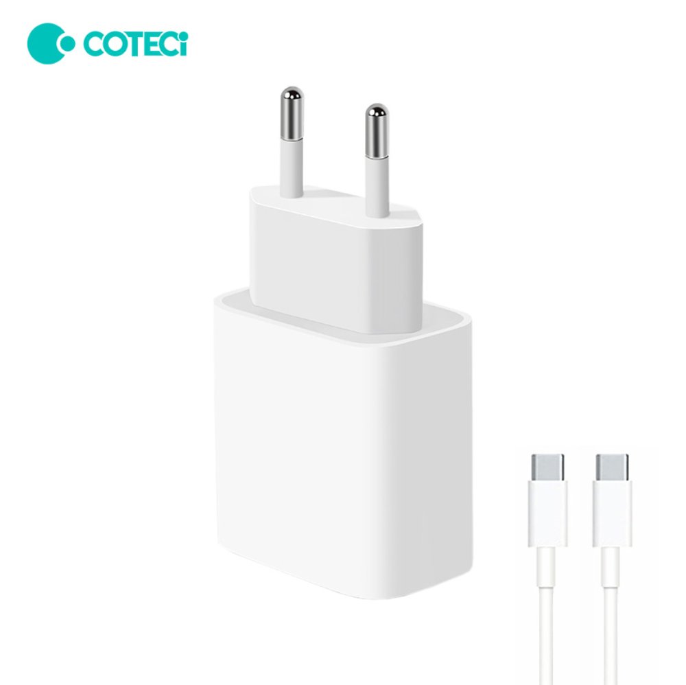 Punjač — Kucni Coteci CS5193 20W sa PD na lightning kablom, beli