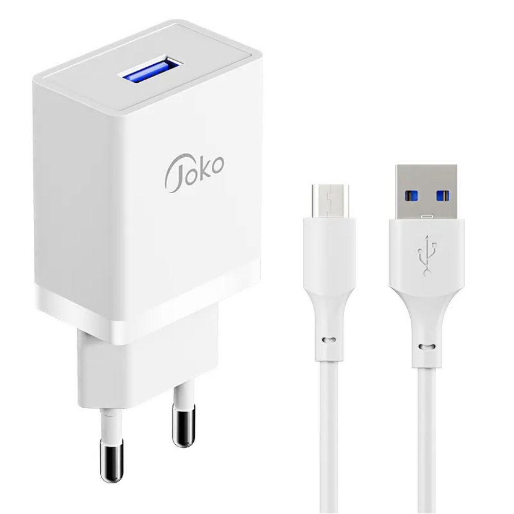 Punjač — Kucni Konfulon JK77 2.4A sa micro USB kablom beli 1m