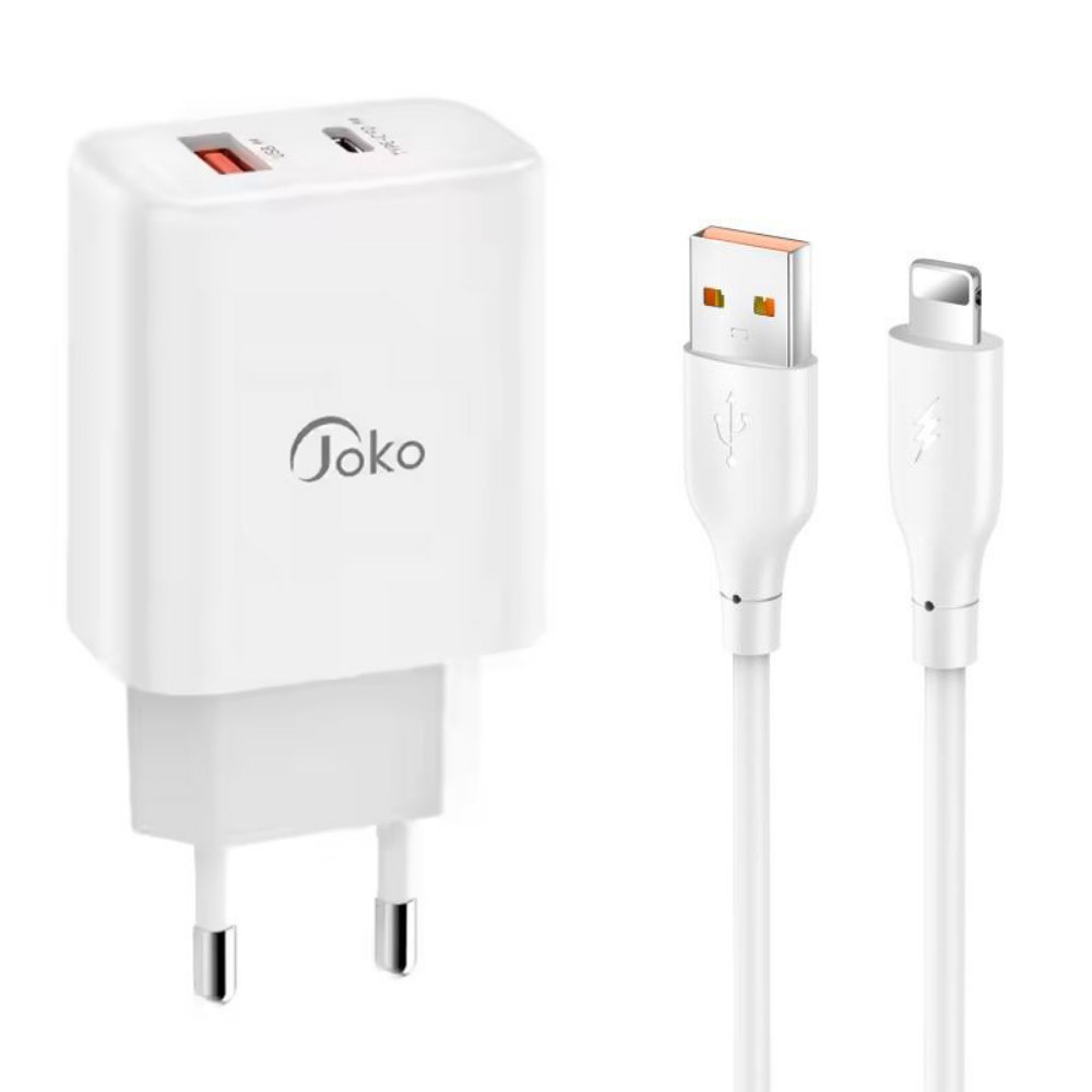 Punjač za Apple — Kucni Konfulon JK87, QC 20W, PD 30W, sa iPhone, beli