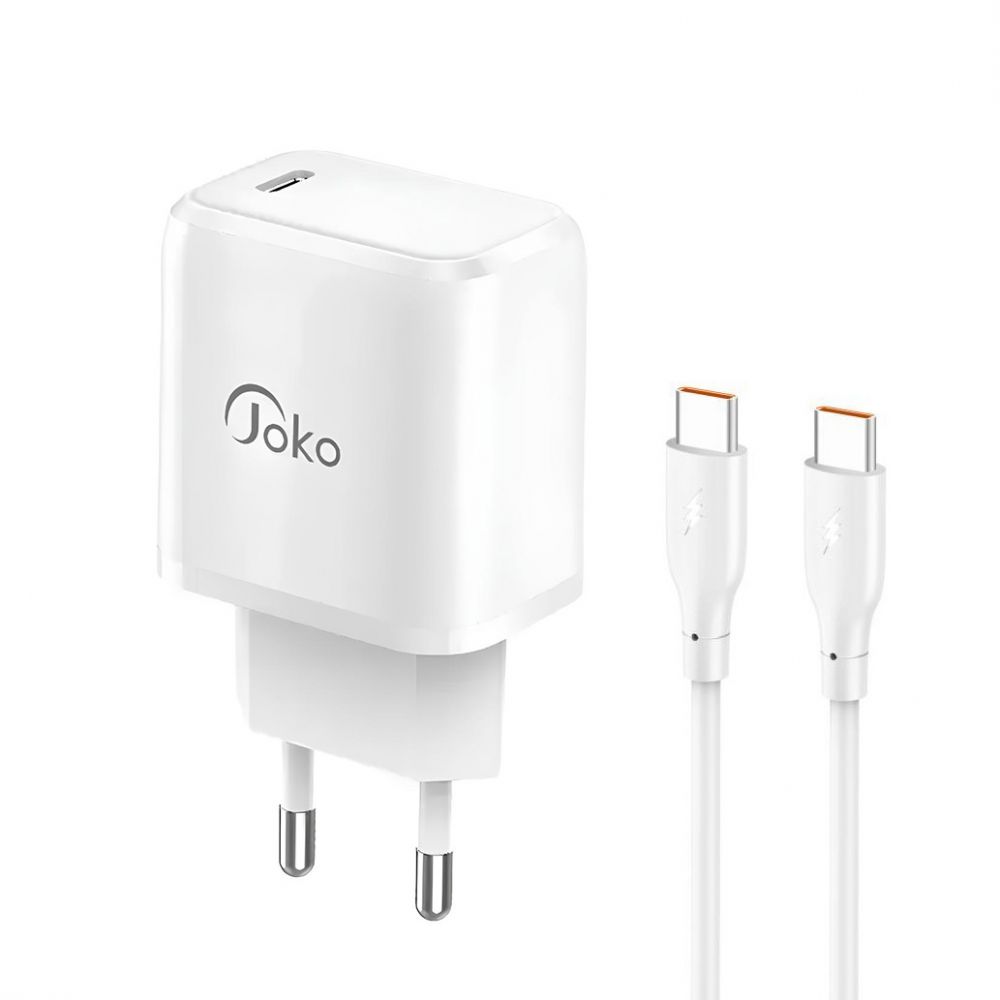 Punjač — Kucni Konfulon JK91+DC67 PD20W sa PD kablom Type C, beli