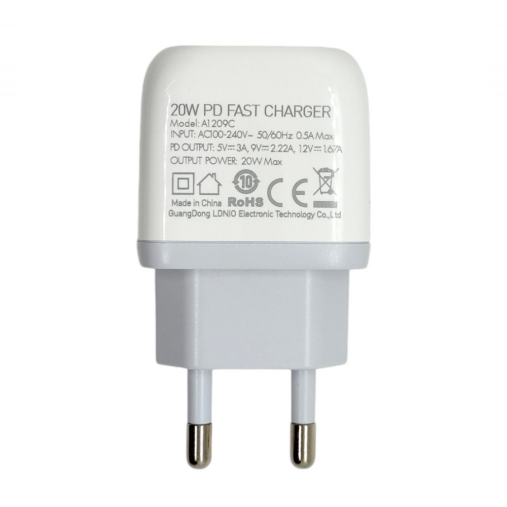Punjač za Apple — Kucni Ldnio PD, 20W sa Type C na iPhone lightning, beli