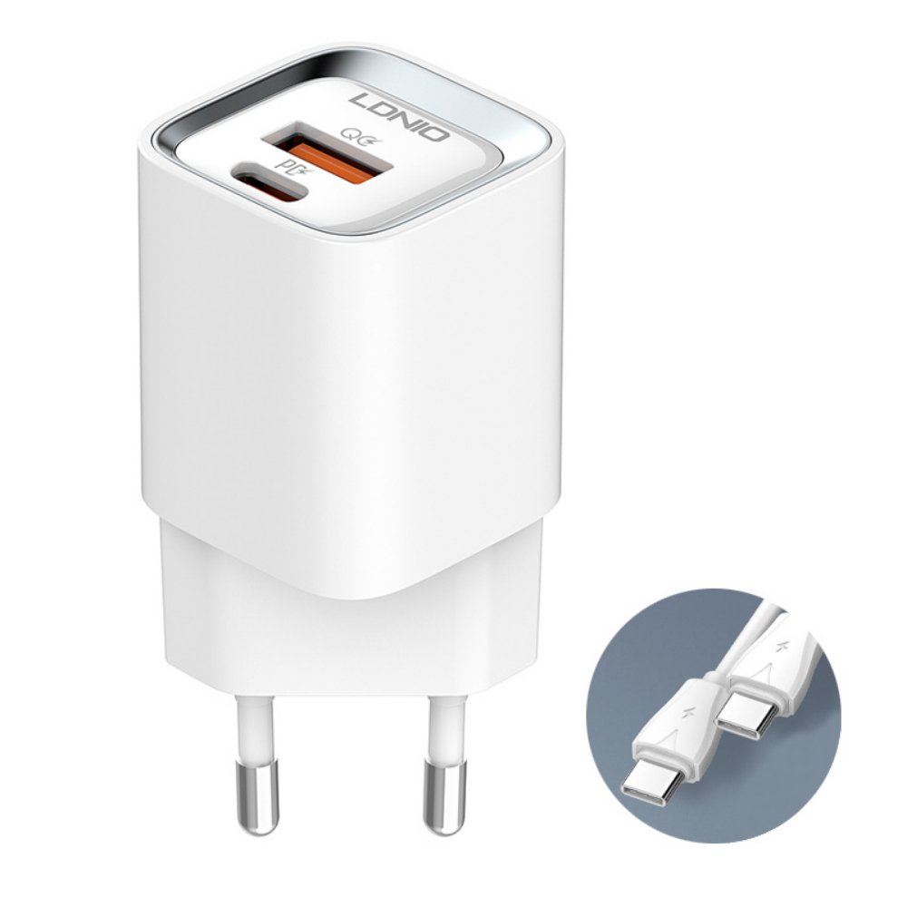 Punjač — Kucni Ldnio A2317C, 3.6A, QC3.0 18W, PD 30W sa Type, beli