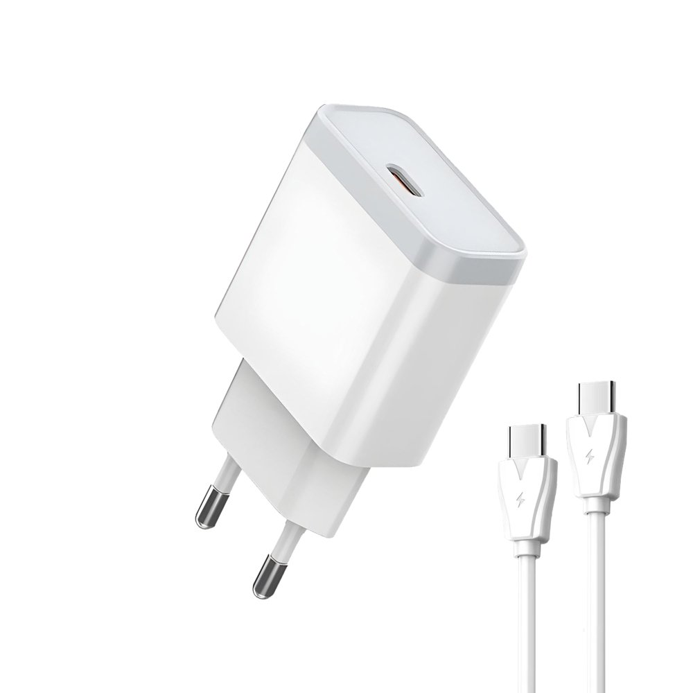 Punjač — Kucni Ldnio Q122 PPS PD, 27W sa Type C na Type C, beli