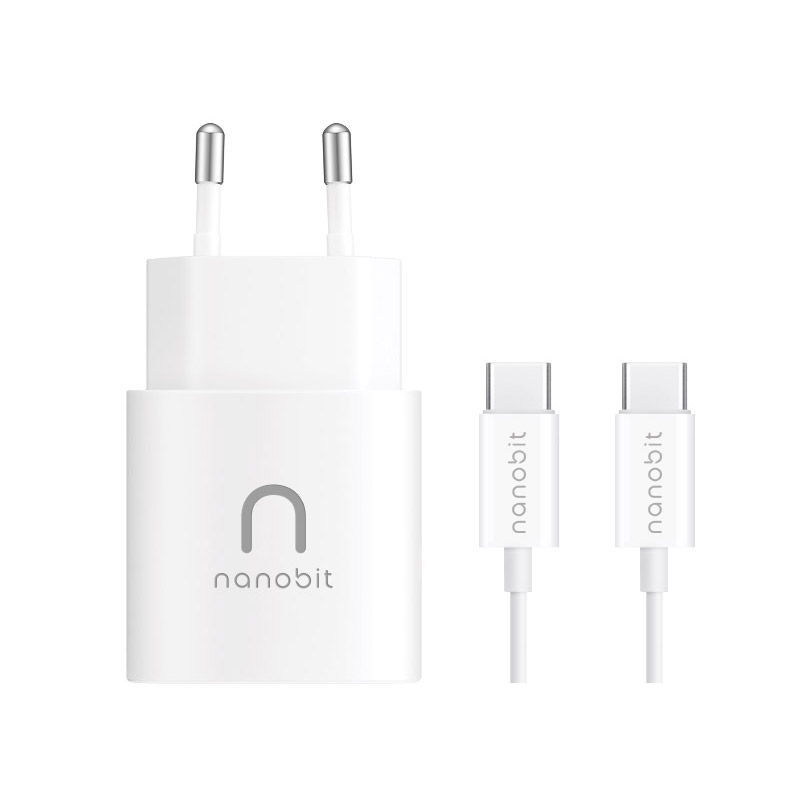 Punjač — Kucni Nanobit NB102 25W sa kablom Type-C na Type-C