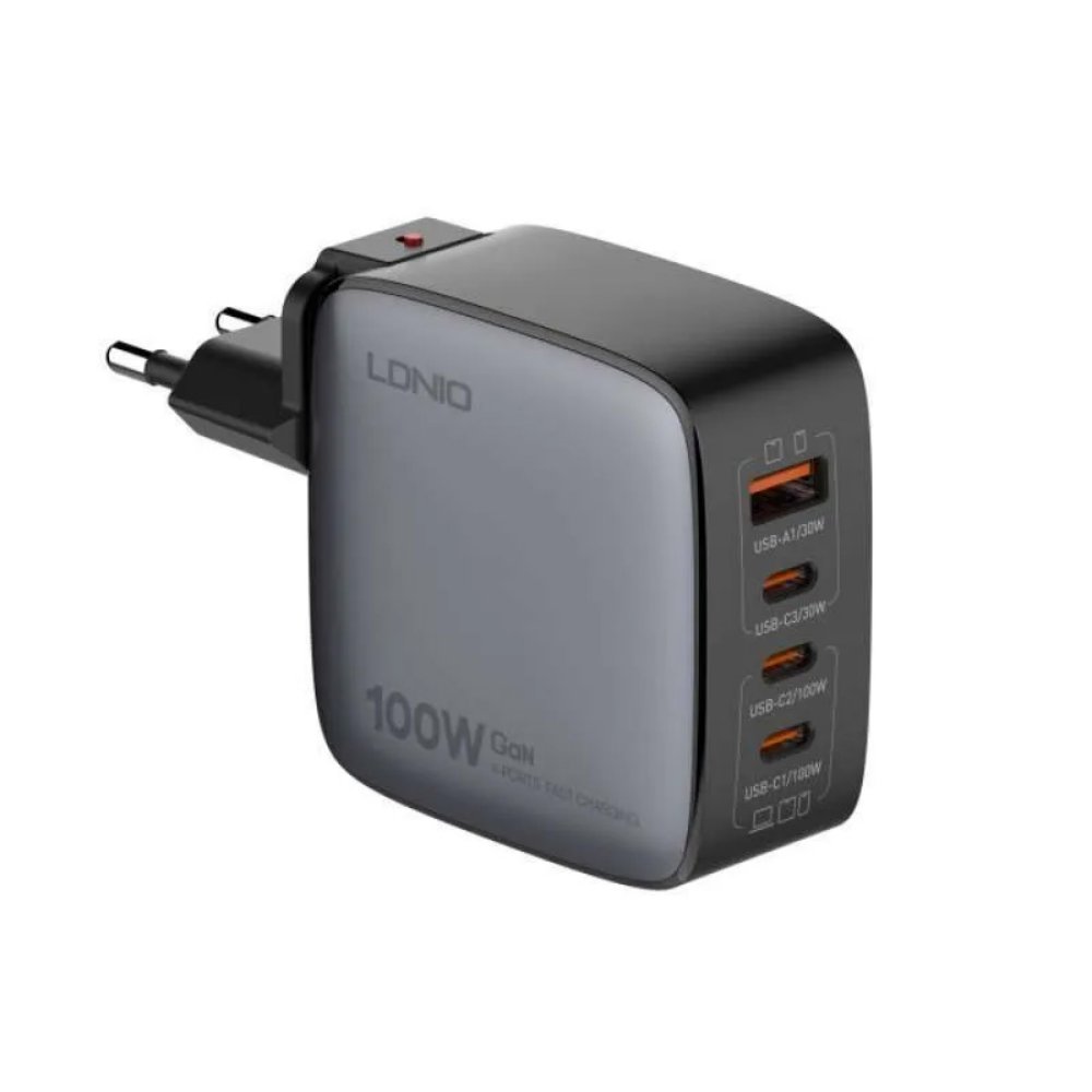 Punjač — Kucni sa adapterima Ldnio Q408 GaN PPS QC3.0 30W, crni