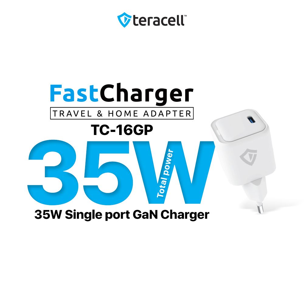 Punjač — Kucni Teracell Evolution TC-16GP, GaN, PD 3.0, 35W