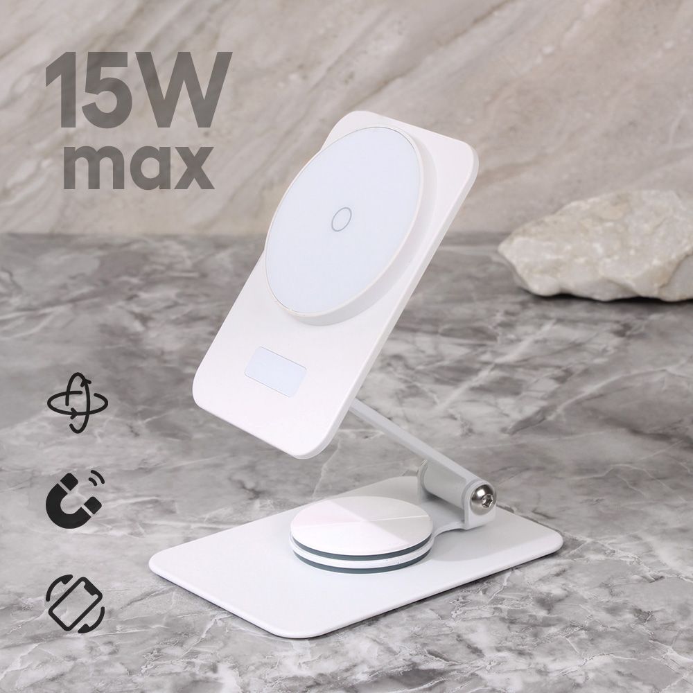 Punjač — Kucni Wireless 15W rotirajuci, beli
