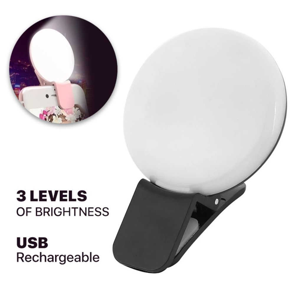 Power bank — LED selfie stipaljka, crna