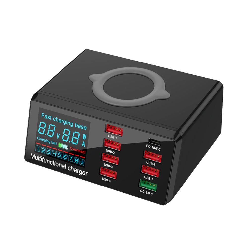 Ekran za Honor Magic 4 Lite — Multi USB punjac WLX-X9 sa LCD-om/8 USB, crni