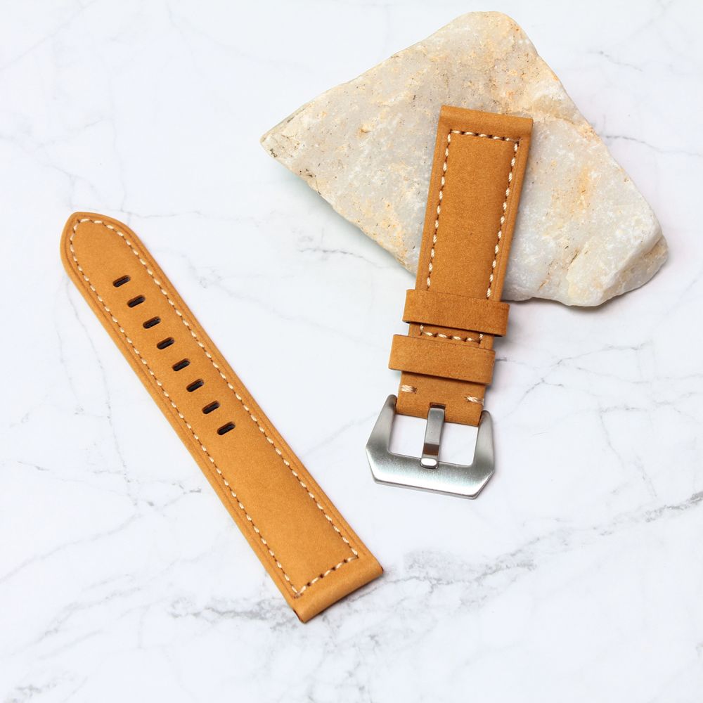 Pametni sat — Narukvica elegant kozna za smart watch 22mm svetlo, svetlo braon