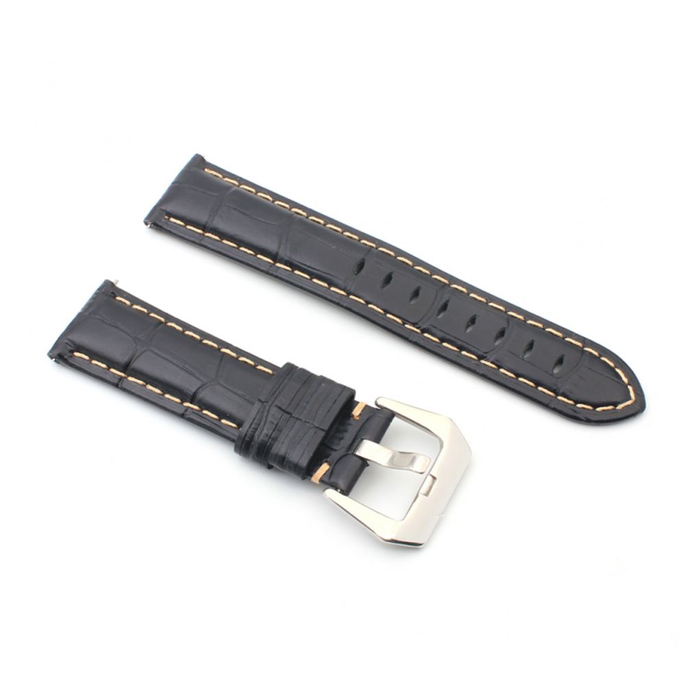 Pametni sat — Narukvica elegant relief kozna za smart watch 22mm, crna