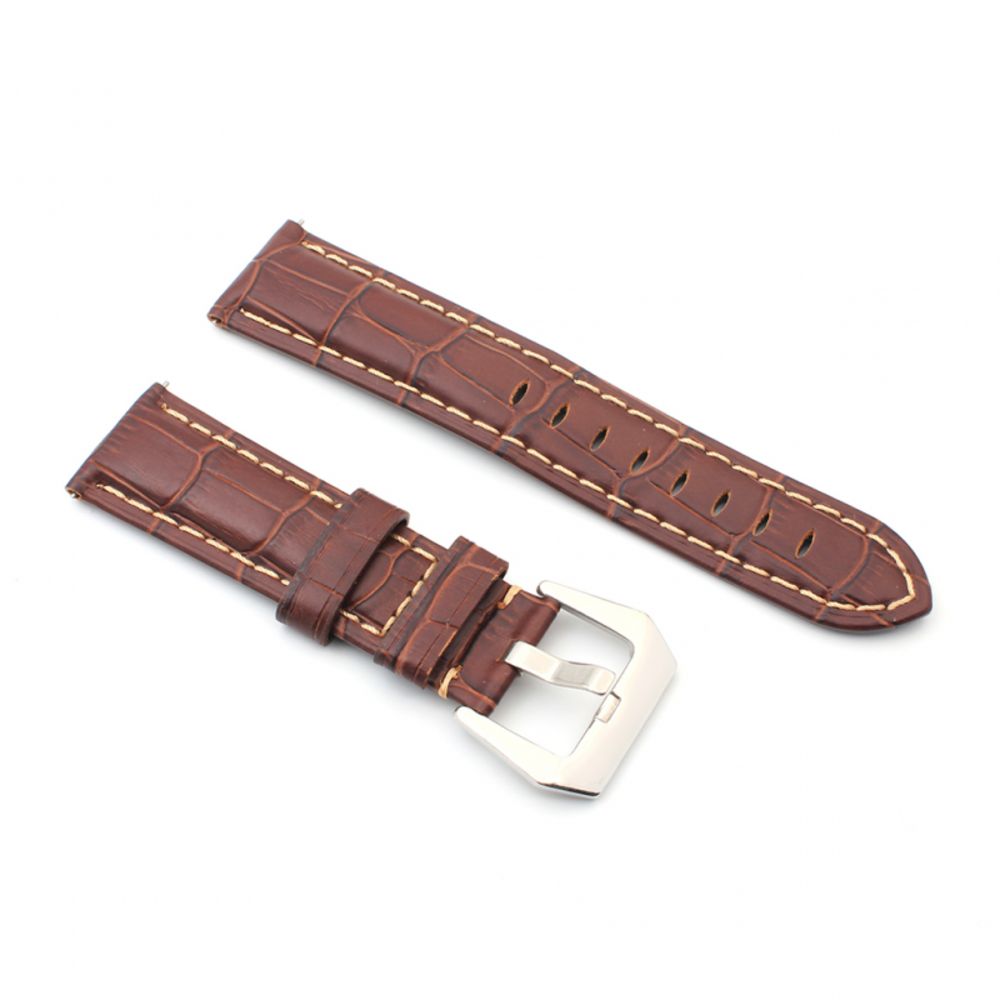 Pametni sat — Narukvica elegant relief kozna za smart watch 22mm, tamno braon
