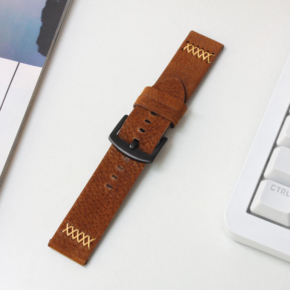 Pametni sat — Narukvica thread kozna za smart watch 22mm, braon