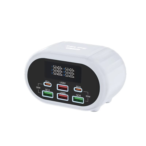 Punjač — Pametni USB sa 6 porta Relife RL-309U, beli