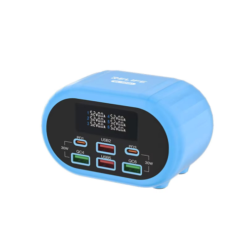 Punjač — Pametni USB sa 6 porta Relife RL-309U, plavi