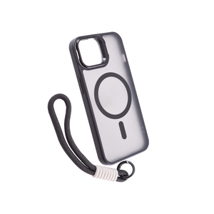 Maska za Apple iPhone 13 — PC Camera Stand Rope Magsafe, crna