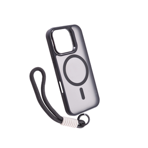 Maska za Apple iPhone 16 Pro — PC Camera Stand Rope Magsafe, crna