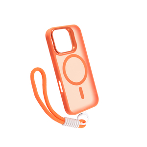 Maska za Apple iPhone 16 Pro — PC Camera Stand Rope Magsafe, narandzasta