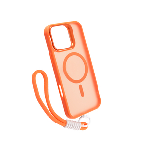Maska za Apple iPhone 16 Pro Max — PC Camera Stand Rope Magsafe, narandzasta