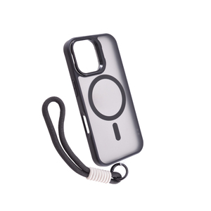 Maska za Apple iPhone 17 — PC Camera Stand Rope Magsafe, crna
