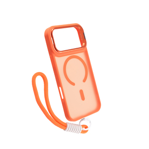 Maska za Apple iPhone 17 Pro Max — PC Camera Stand Rope Magsafe, narandzasta